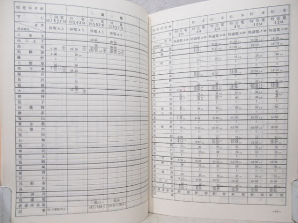列車運転時刻表　東京西鉄道管理局