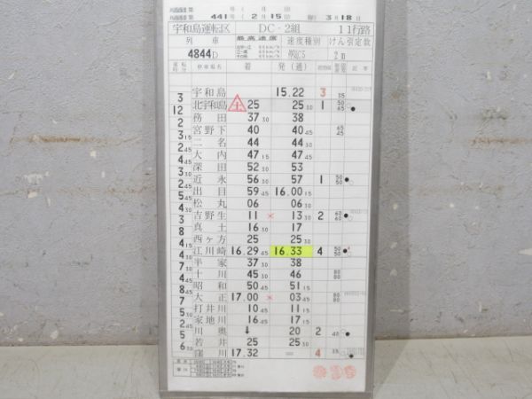 宇和島運転区 予土・予讃線 11行路 揃い