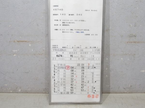 宇和島運転区 予土・予讃線 11行路 揃い