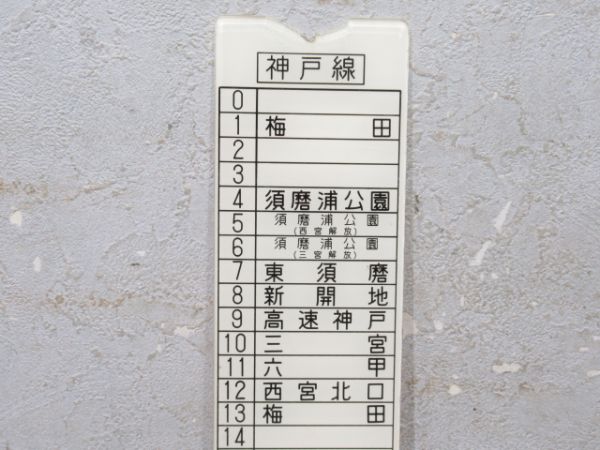 阪急神戸線 行先対照表 と 指令器用対照表 の組