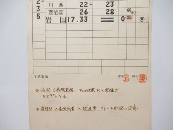 岩国機関区　DC1組305仕業　通票入り