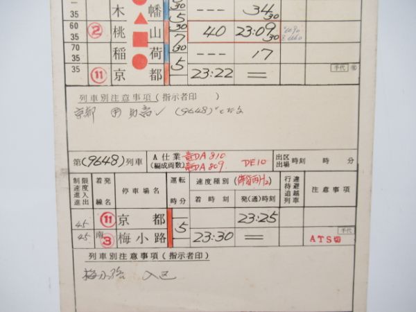 奈良運転所　臨DBC841仕業「奈良線DE10重連」通票入り