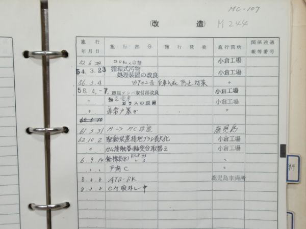 電車履歴簿 「モハ 485-244 (⇒ クモハ 485-107)」