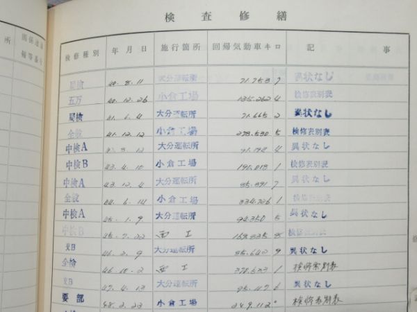 気動車車体履歴簿「キハ 58-607」