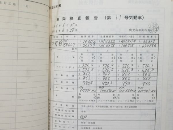 気動車車体履歴簿「キハ 58-607」