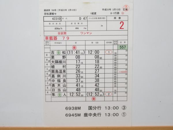 吉松運輸センター 8-1行路 揃い