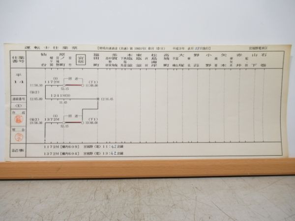 運転士仕業票 宮城野電車区 平14仕業 揃い