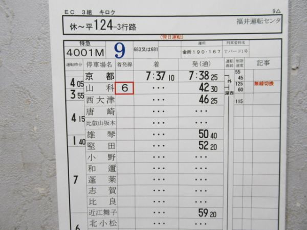 福井運転センター　EC3組「サンダーバード入り」