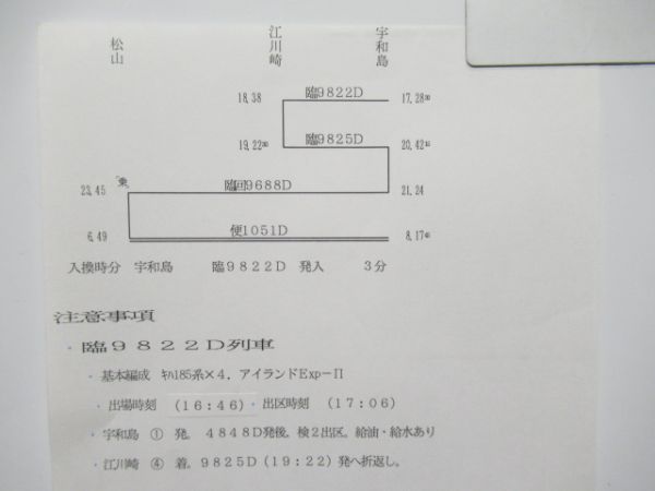 宇和島運転区　臨6676行路「キハ185系アイランドEXP」
