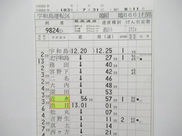 宇和島運転区　臨6661行路揃い「キハ185系アイランドEXP」